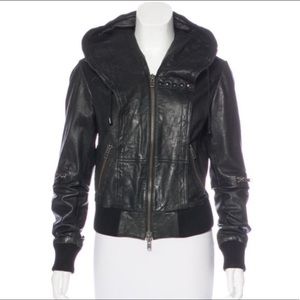 040 Leather Bomber Jacket